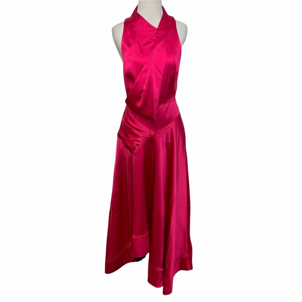 New With Tags Acler Palmera Dress Fuscia Pink Long Maxi Evening Dress Size 4